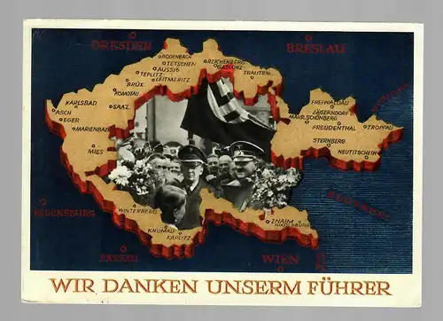 Carte de propagande de Leipzig vers Holyoke/Mass, États-Unis en 1938