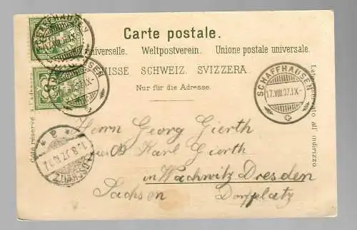 Carte de vue Schaffhouse 1907 après Wachtwitz / Dresde