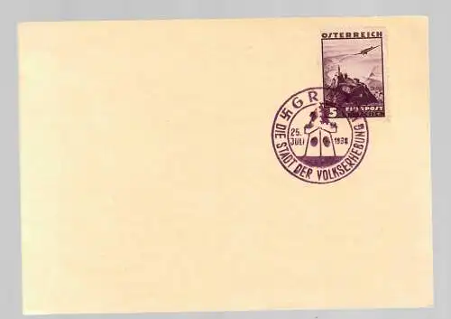 Graz 1938, Sonderstempel Stadt der Volkserhebung