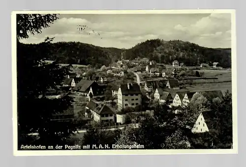 Ansichtskarte Artelsofen/Pegnitz: MAN Erholungsheim, Bahnpost 1935