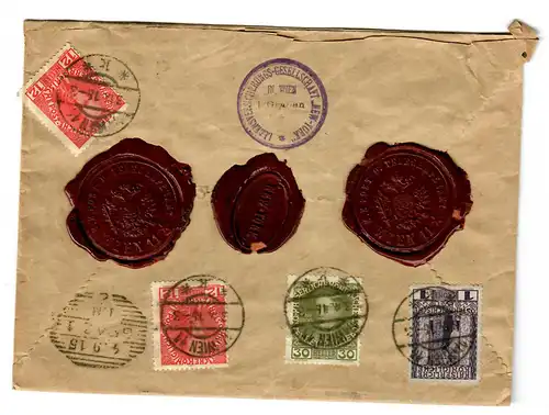 Lettre d'argent Vienne 1915 vers Graz