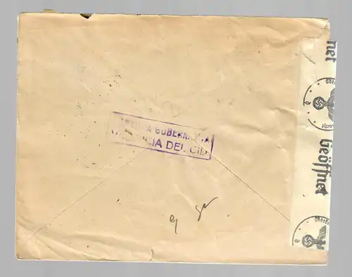 Valencia to Chemnitz, civil war, air mail, censorship