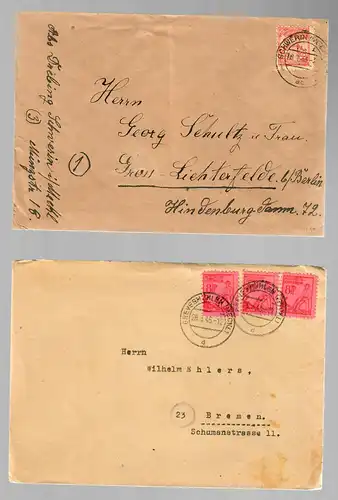 SBZ: 5x lettres de Meckl. Poméranie occidentale en 1946 vers l'Allemagne de l ' Ouest