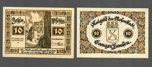 Notausgabe der Stadt Rosenstadt/Sangerhausen, 2 Scheine je 10 Pfennig