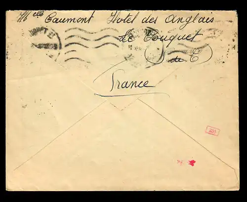 Foreign worker/Fremdarbeiter-Brief Le Touquet/Paris Plage to Chemnitz, censor