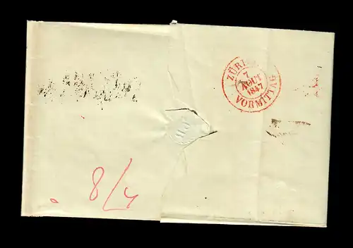 Lettre de Munich à Zurich 1847.