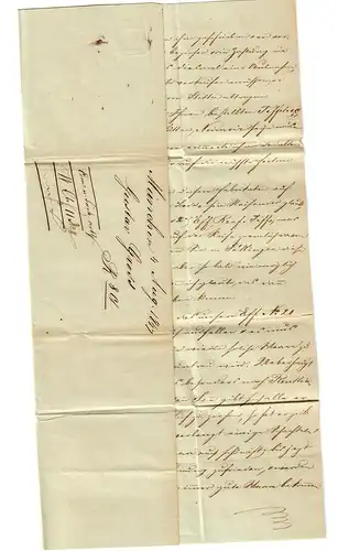 Lettre de Munich à Zurich 1847.