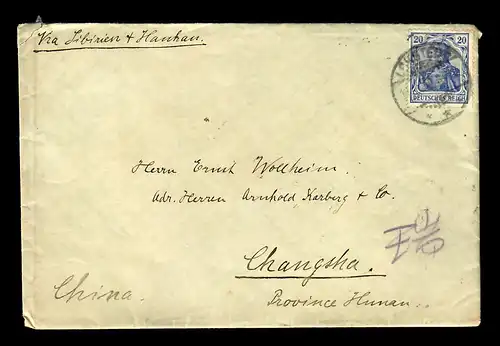 Auslandsbrief Lockstedt nach China/Changsha 1924