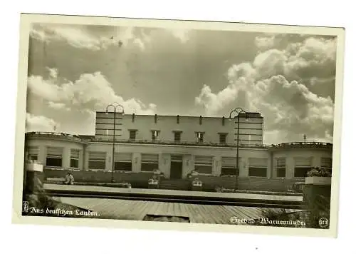 Carte de vue Seebad Warnemünde 1936 avec cachet spécial selon Chemnitz