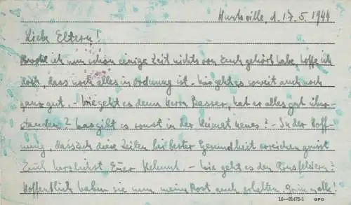 1944: PoW - Post card New York to Wilkau-Hasslau, US-censor, OKW censor