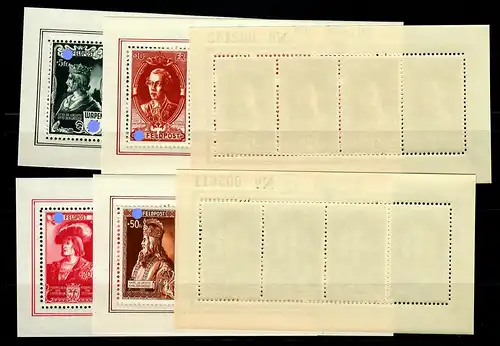 Kaiserbildnisse: MiNr. IX - XIV, postfrisch, ** im Kleinbogen