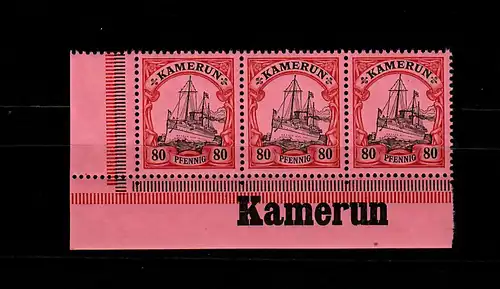 Kamerun: MiNr. 15, Eckrand mit Inschrift, postfrisch, **