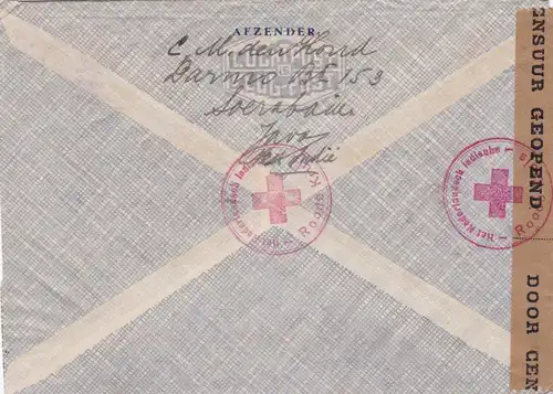 Luftpost von Holland 1940 zum roten Kreuz - Zensur