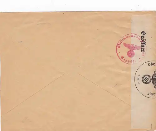 1940: Dienst Department van Financien Sittard /OKW Censuration