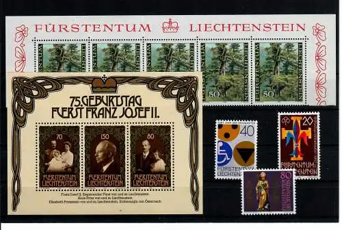 Quelques marques postales fraîches Liechtenstein. .
