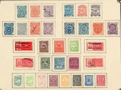 Columbia 1859-1908: nearly complete, Value letter-insurance-stamps, o/*