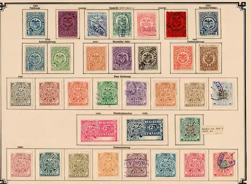 Columbia 1859-1908: nearly complete, Value letter-insurance-stamps, o/*