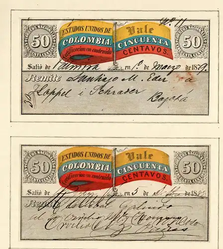 Columbia 1859-1908: nearly complete, Value letter-insurance-stamps, o/*