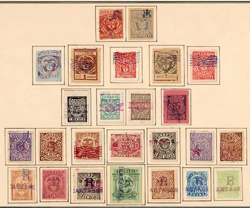 Columbia 1859-1908: nearly complete, Value letter-insurance-stamps, o/*