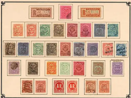 Columbia 1859-1908: nearly complete, Value letter-insurance-stamps, o/*