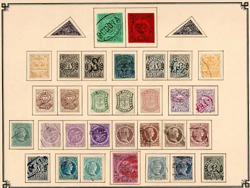 Columbia 1859-1908: nearly complete, Value letter-insurance-stamps, o/*