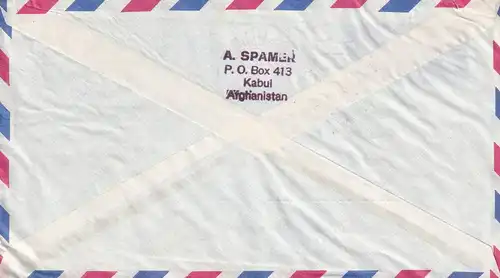 Afghanistan: Kaboul 1957, 2 covers to Heidelberg 1962/67