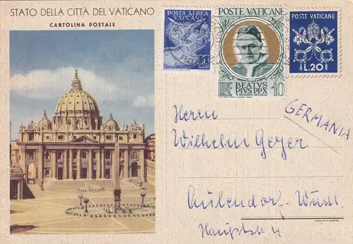 Le Vatican entier après le Württemberg en 1952