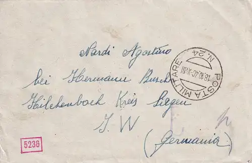 Poste Militare Dalmatienan Travailleurs étrangers à Hilchenbach/Siegen 1940