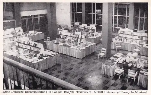 Postkarte Buchausstellung Canada, University Library Montreal 1958 to Heidelberg