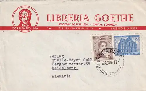 Cover Buenos Aires 1951 to Heidelberg, Libreria Goethe