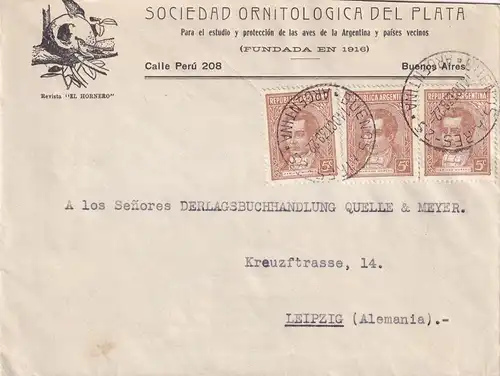 Sociedad Ornitologica, Buenos Aires 1938 to Leipzig