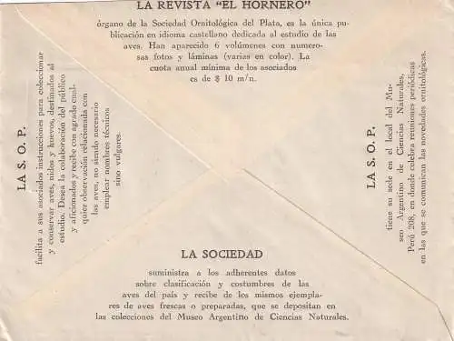 Sociedad Ornitologica, Buenos Aires 1938 to Leipzig
