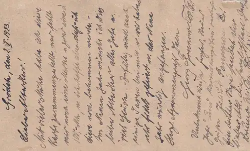 Grodek post card 1923 to Nuremberg