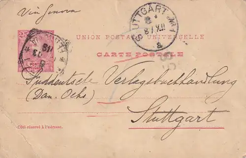 Post card Ponta Delgada to Stuttgart