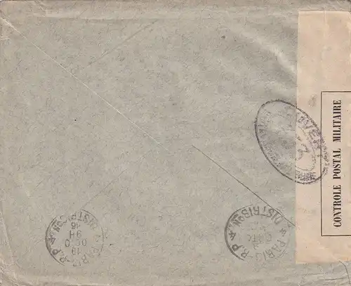 Cover Tanger to Paris, français centorship militaire