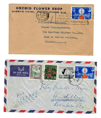 6x cover/postcard around 1960 to Germany