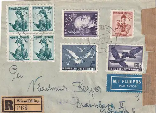 Inscription 1950 Vienne Essling à Bratislava avec censure