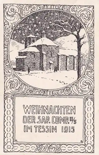 Poste de campagne Carte de Noël 1915 Tessin à Zurich, occupation aux frontières