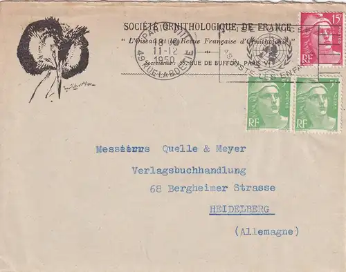 cover Societe Ornithologique 1950, Paris to Heidelberg