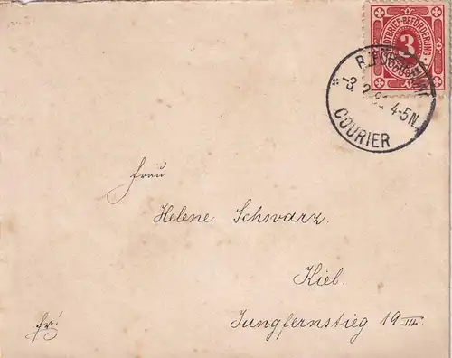 Kiel: 1895 (?), transport postal urbain numéro 3,