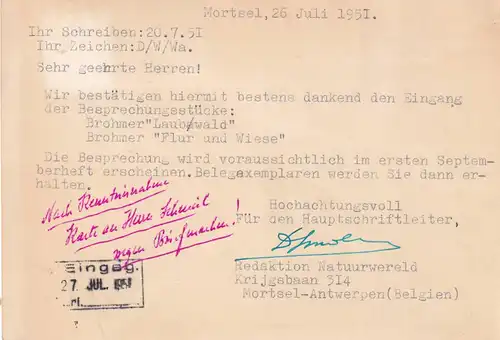 3x covers Anvers, Natuurwereld, après Heidelberg1951 etc.