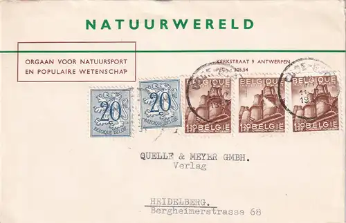 3x covers Antwerpen, Zeitschrift Natuurwereld nach Heidelberg1951 etc