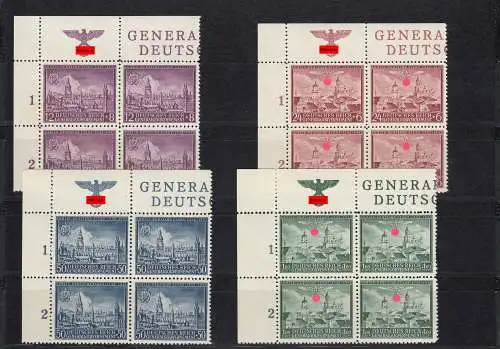 GG: MiNr. 92-95, postfrisch, ** Eckrand Viererblock VE1, Lublin