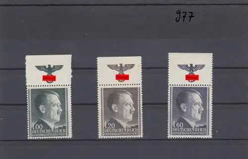 GG: MiNr. 86-88B, postfrisch, ** Oberrand
