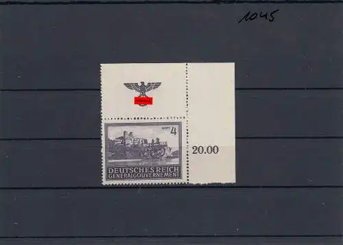 GG: MiNr. 114, Bauten, ** postfrisch Eckrand E2, ungezähnter Rand rechts