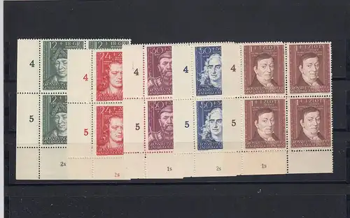 GG: Min° 120-124, frais, **, Eckrand Quadruple VE3, secteur 2/1/2/1