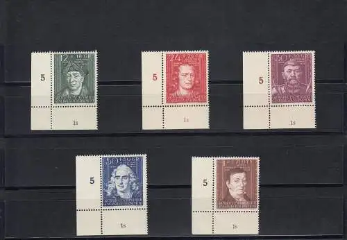 GG: MiNr. 120-124 postfrisch Eckrand E3: einheitliche Sektorennummer 1s