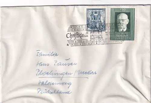 Christkindl Lettre de 1958 à Plochingen