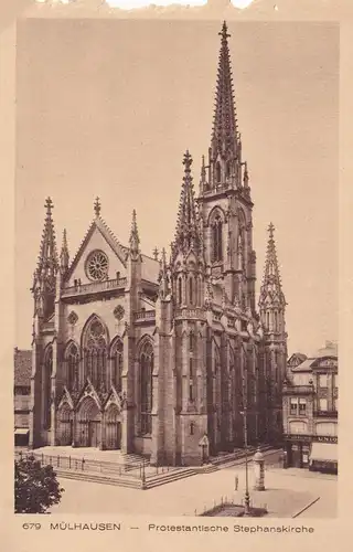post card Mulhouse: Église protestante de Stephan