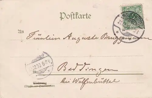 Félicitations carte postale 21.12.1899 Wolfenbüttel
